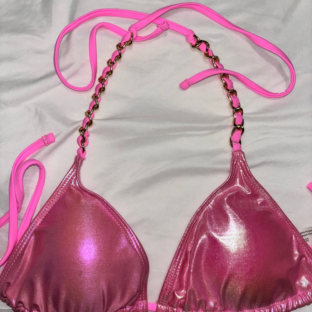 Pink metallic swim top - Picture 2 of 2